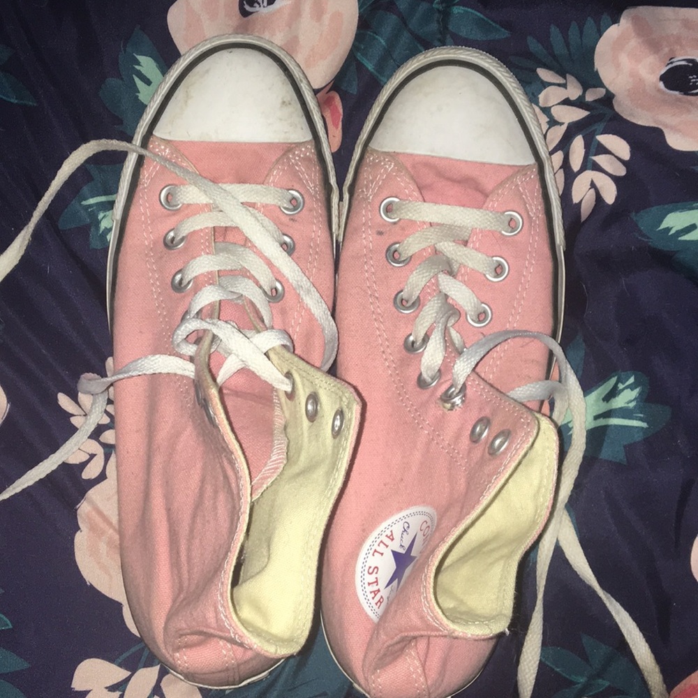 Pink converse high tops size 9 women’s.